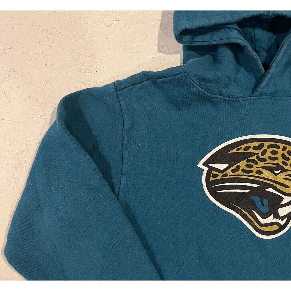 Vintage Y2K NFL Jacksonville Jaguars Teal Blue Hoodie Sweatshirt Youth L - Picture 4 of 9